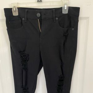 Distressed Express Black Skinny Jeans